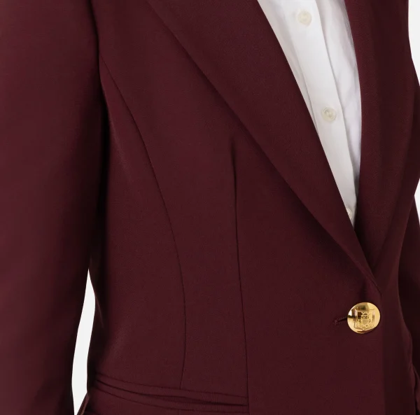 Elisabetta Franchi Giacche & Trench^Blazer in crêpe con revers a lancia RougeNoir
