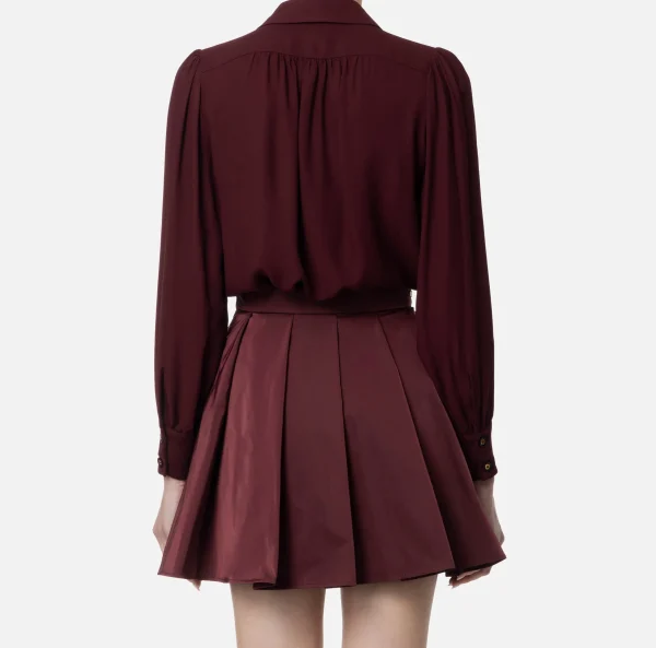 Elisabetta Franchi Camicie E Bluse^Blusa in georgette con charms collana RougeNoir