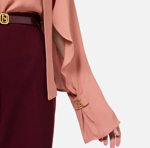 Elisabetta Franchi Camicie E Bluse^Blusa in georgette con foulard Blush