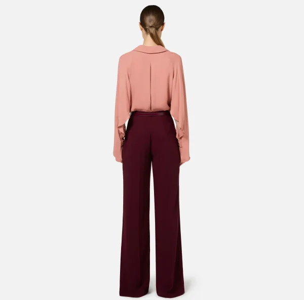 Elisabetta Franchi Camicie E Bluse^Blusa in georgette con foulard Blush