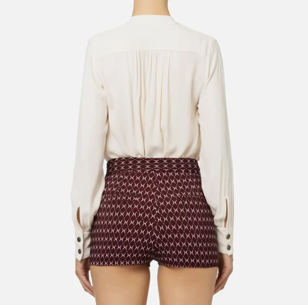 Elisabetta Franchi Camicie E Bluse^Blusa in georgette con pattern a righe Burro