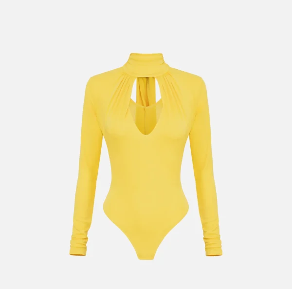 Elisabetta Franchi Top, T-Shirt & Body^Body in jersey con collo effetto sciarpa Mimosa