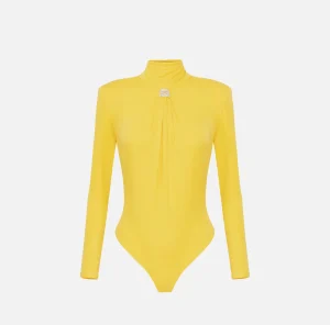 Elisabetta Franchi Top, T-Shirt & Body^Body in jersey con drappeggio e placca logo Mimosa