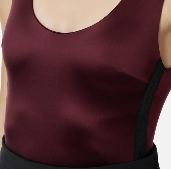 Elisabetta Franchi Top, T-Shirt & Body^Body in lycra con bande in elastico logato RougeNoir