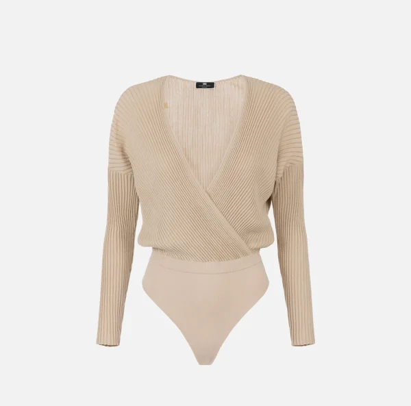 Elisabetta Franchi Top, T-Shirt & Body^Body in viscosa e lurex a costine Corda