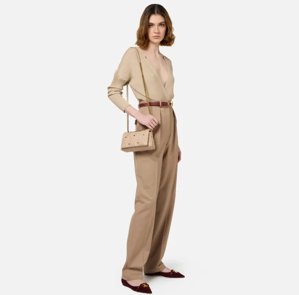 Elisabetta Franchi Top, T-Shirt & Body^Body in viscosa e lurex a costine Corda