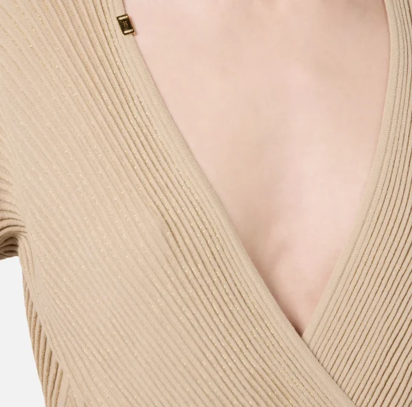 Elisabetta Franchi Top, T-Shirt & Body^Body in viscosa e lurex a costine Corda