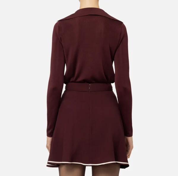 Elisabetta Franchi Top, T-Shirt & Body^Body in viscosa lucida con ricamo logo RougeNoir
