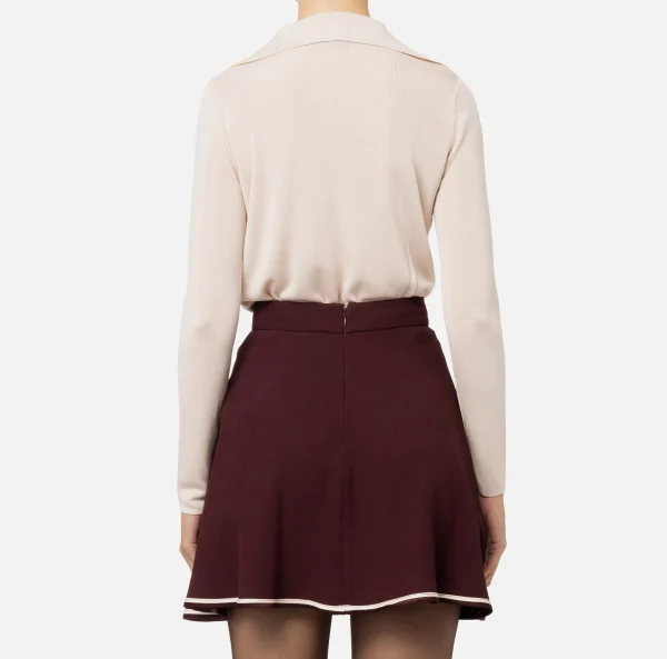 Elisabetta Franchi Top, T-Shirt & Body^Body in viscosa lucida con ricamo logo Lattice