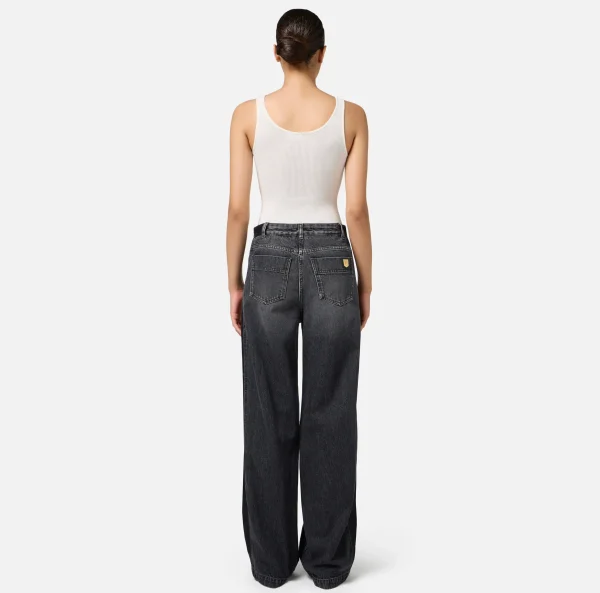 Elisabetta Franchi Top, T-Shirt & Body^Body in viscosa punto rete con intarsio Avorio