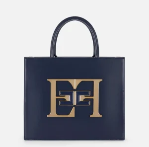 Elisabetta Franchi Borse A Mano^Borsa a mano media con logo Navy