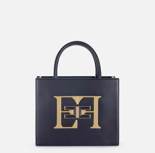 Elisabetta Franchi Borse A Mano^Borsa a mano piccola con logo Navy