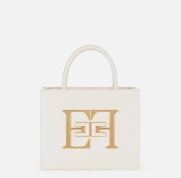 Elisabetta Franchi Borse A Mano^Borsa a mano piccola con logo Burro
