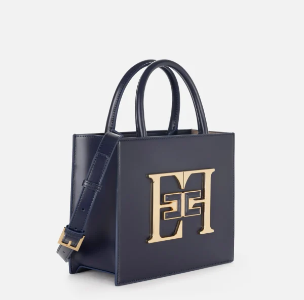 Elisabetta Franchi Borse A Mano^Borsa a mano piccola con logo Navy