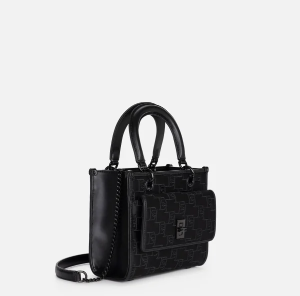 Elisabetta Franchi Borse A Mano^Borsa a mano piccola con logo embossed Nero