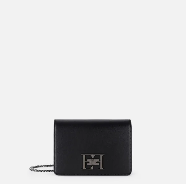Elisabetta Franchi Borse A Tracolla^Borsa a tracolla con girello logo in metallo Nero