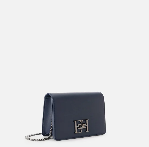 Elisabetta Franchi Borse A Tracolla^Borsa a tracolla con girello logo in metallo Navy