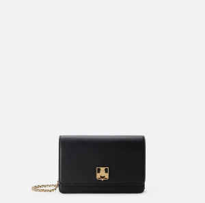 Elisabetta Franchi Borse A Tracolla^Borsa a tracolla in materiale sintetico con placca logo Nero