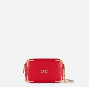 Elisabetta Franchi Borse A Tracolla^Borsa a tracolla in materiale effetto pelle con angoli in metallo RedPassion