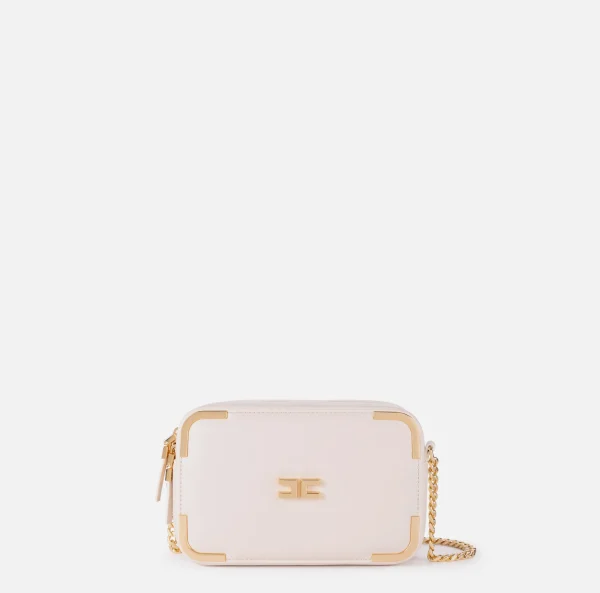 Elisabetta Franchi Borse A Tracolla^Borsa a tracolla in materiale effetto pelle con angoli in metallo Lattice