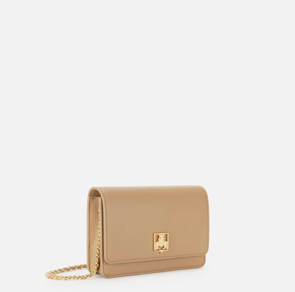 Elisabetta Franchi Borse A Tracolla^Borsa a tracolla in materiale sintetico con placca logo Camel