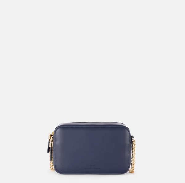 Elisabetta Franchi Borse A Tracolla^Borsa a tracolla in materiale effetto pelle con angoli in metallo Navy