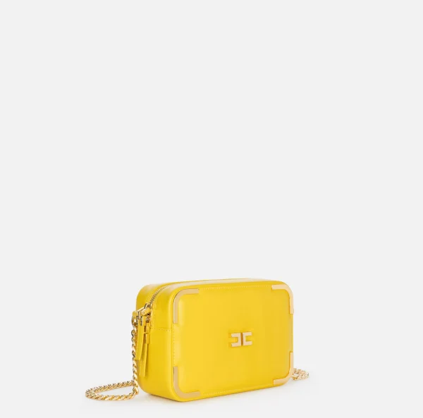 Elisabetta Franchi Borse A Tracolla^Borsa a tracolla in materiale effetto pelle con angoli in metallo Mimosa