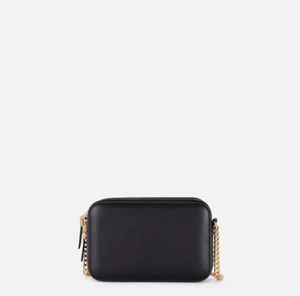 Elisabetta Franchi Borse A Tracolla^Borsa a tracolla in materiale effetto pelle con angoli in metallo Nero