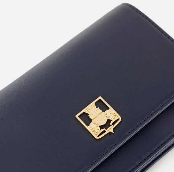 Elisabetta Franchi Borse A Tracolla^Borsa a tracolla in materiale sintetico con placca logo Navy