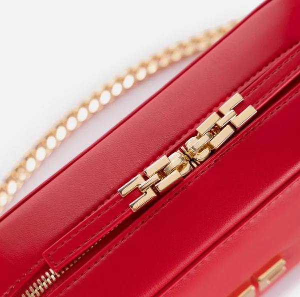 Elisabetta Franchi Borse A Tracolla^Borsa a tracolla in materiale effetto pelle con angoli in metallo RedPassion