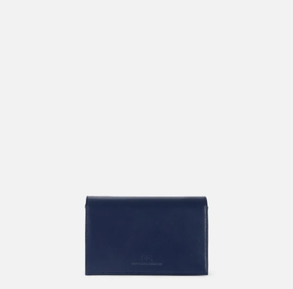 Elisabetta Franchi Borse A Tracolla^Borsa a tracolla in nappa con placca logo Navy