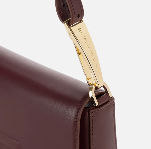 Elisabetta Franchi Borse A Spalla^Borsa a tracolla in pelle con logo embossed RougeNoir