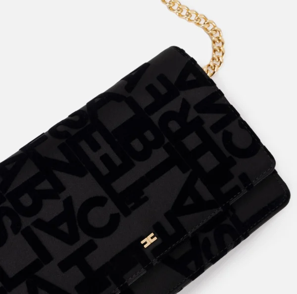 Elisabetta Franchi Borse A Tracolla^Borsa a tracolla in raso lettering Nero