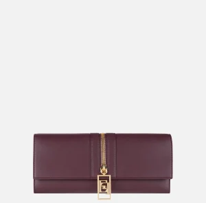 Elisabetta Franchi Clutch^Borsa baguette in materiale effetto pelle con zip RougeNoir