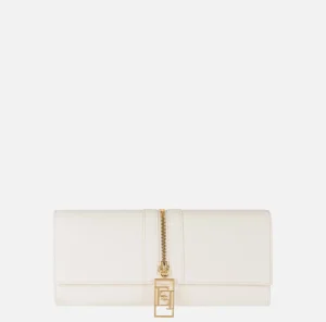 Elisabetta Franchi Clutch^Borsa baguette in materiale effetto pelle con zip Burro