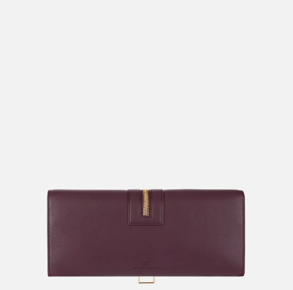Elisabetta Franchi Clutch^Borsa baguette in materiale effetto pelle con zip RougeNoir
