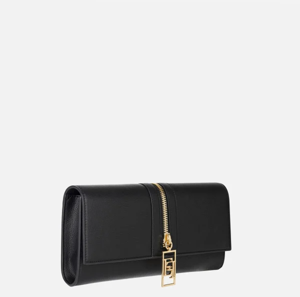Elisabetta Franchi Clutch^Borsa baguette in materiale effetto pelle con zip Nero