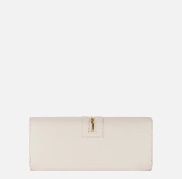 Elisabetta Franchi Clutch^Borsa baguette in materiale effetto pelle con zip Burro