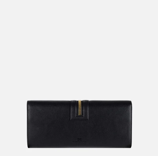 Elisabetta Franchi Clutch^Borsa baguette in materiale effetto pelle con zip Nero