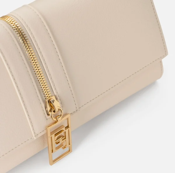 Elisabetta Franchi Clutch^Borsa baguette in materiale effetto pelle con zip Burro