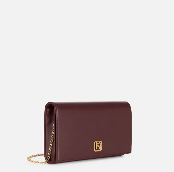 Elisabetta Franchi Borse A Tracolla^Borsa baguette in nappa con placca logo RougeNoir