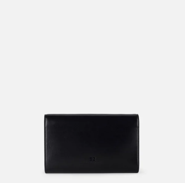 Elisabetta Franchi Borse A Tracolla^Borsa baguette in nappa con placca logo Nero