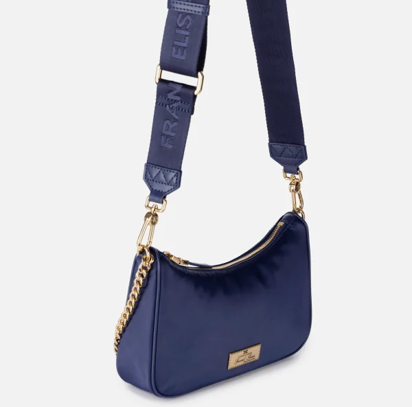 Elisabetta Franchi Borse A Spalla^Borsa con doppia tracolla e logo Navy