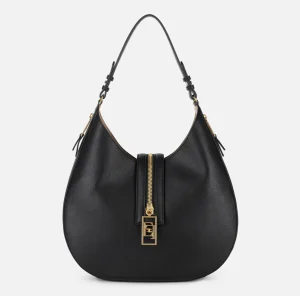 Elisabetta Franchi Borse A Spalla^Borsa hobo grande in materiale effetto pelle con zip Nero