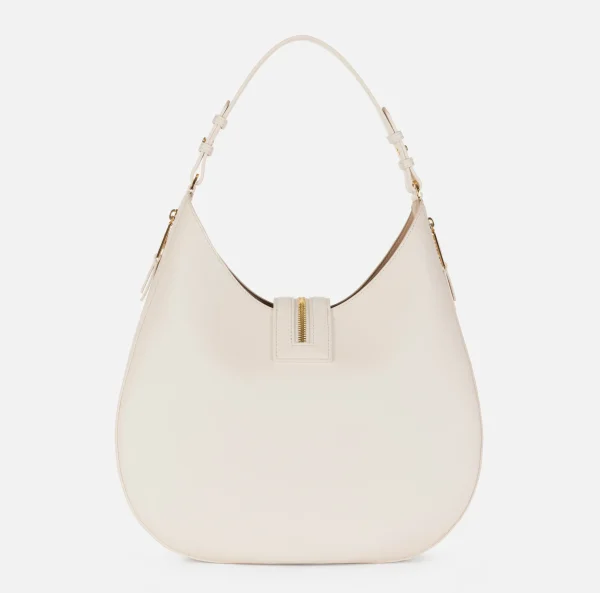 Elisabetta Franchi Borse A Spalla^Borsa hobo grande in materiale effetto pelle con zip Burro