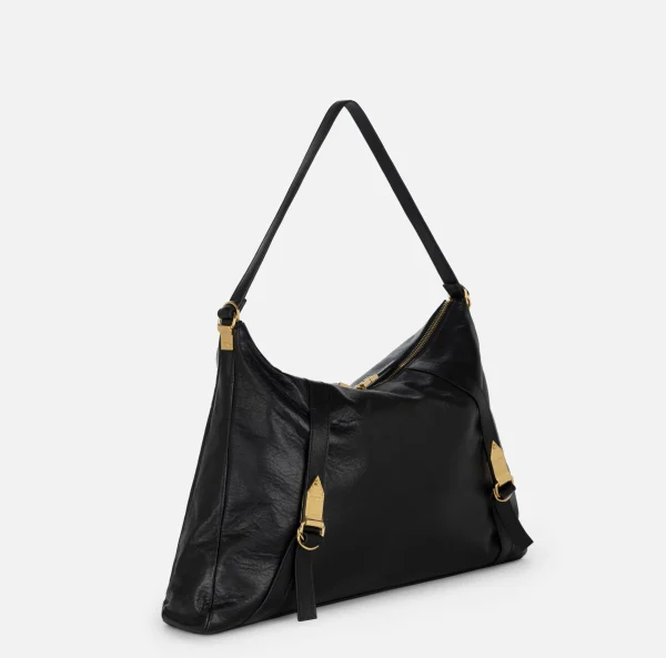 Elisabetta Franchi Borse A Spalla^Borsa hobo in nappa lucida Nero