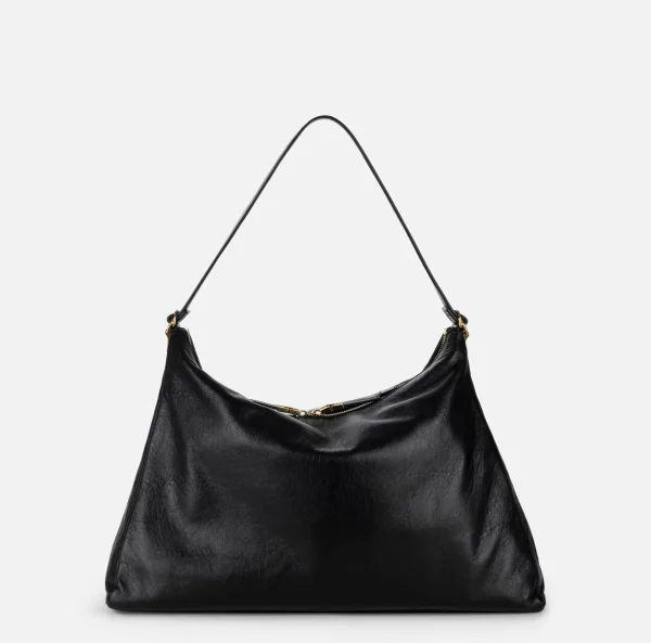 Elisabetta Franchi Borse A Spalla^Borsa hobo in nappa lucida Nero