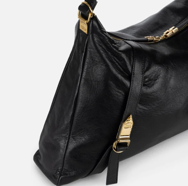 Elisabetta Franchi Borse A Spalla^Borsa hobo in nappa lucida Nero
