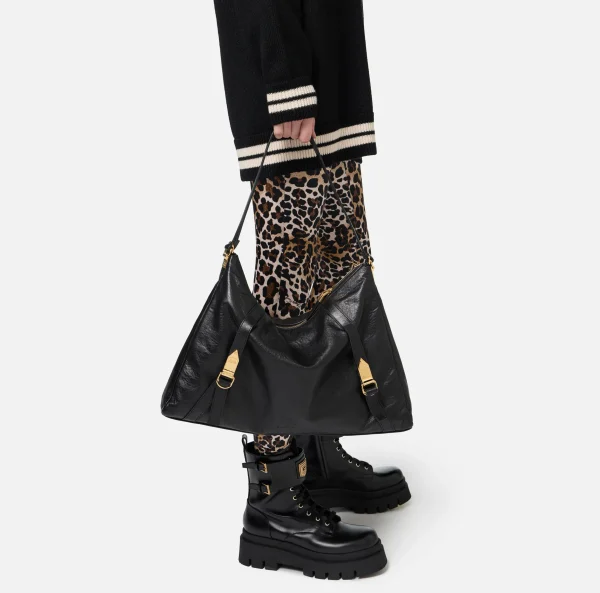 Elisabetta Franchi Borse A Spalla^Borsa hobo in nappa lucida Nero