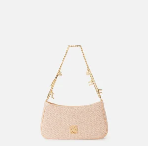 Elisabetta Franchi Borse A Spalla^Borsa hobo in tessuto con tracolla charms PeachRose